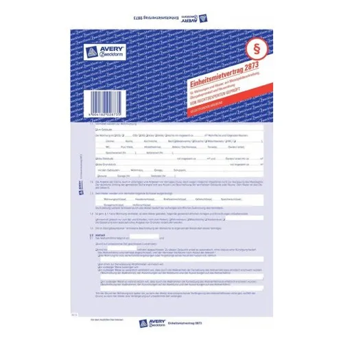 Einheitsmietvertrag für Wohnungen und Häuser, DIN A4, 2873 (2 von 8)