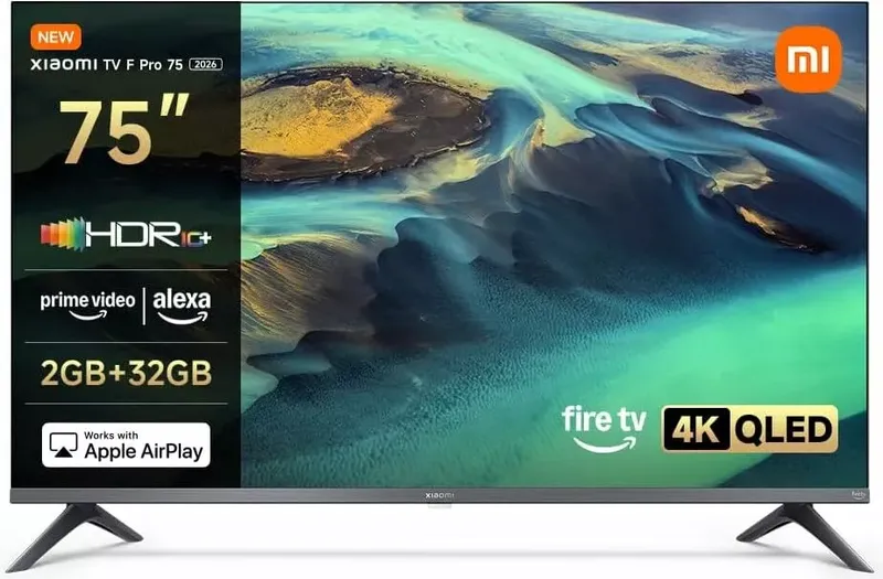 Xiaomi TV F Pro 75(190 cm), 4K UHD QLED, Smart TV, Fire OS8, Triple Tuner DVB-C/S/S2/T/T2,HDR10+, 60Hz mit 120Hz Game Boost Mode,MEMC,Sprachsteuerung mit Alexa,2GB+32GB,Kompatibel mit Apple AirPlay (2 von 12)