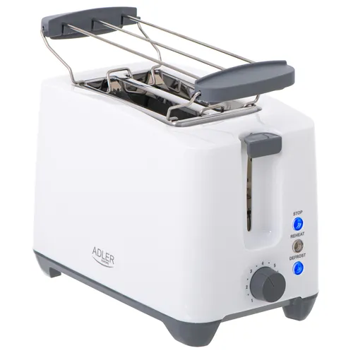 Adler AD 3216 Toaster in Weiß, mit Brötchenaufsatz, Auftaufunktion und Abschaltautomatik (2 von 12)