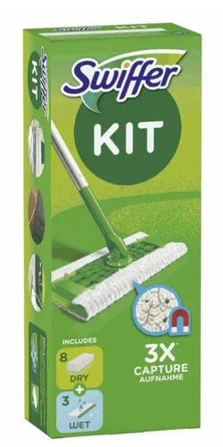 Swiffer Bodenwischer + 8 trockene Bodentücher + 3 Wet-Tücher (2 von 2)