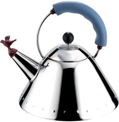 Alessi Wasserkessel 9093 – Edelstahl Blau mit Vogelflöte (2 von 2)