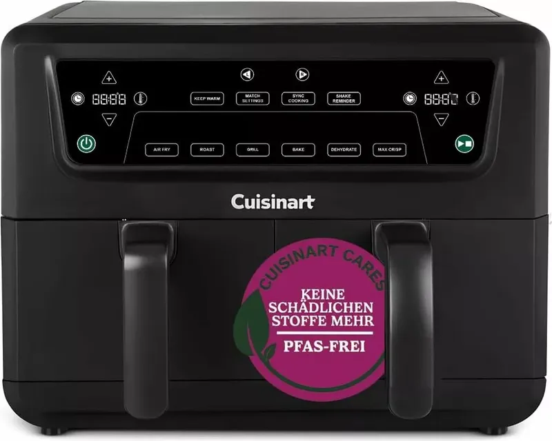 Cuisinart XXL Zweizonen-Heißluftfritteuse| PFAS Frei | Chemiekalien frei,| Braten, Grillen, Backen, Dehydrieren und Warmhalten | 2 kammern| 2 x 5.2L (2 von 11)