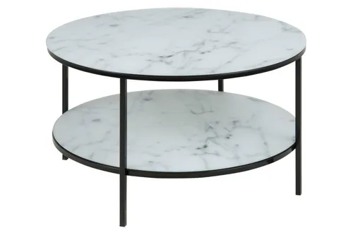 Couchtisch rund Bergeggi, weiß, Marmor-Optik (2 von 8)