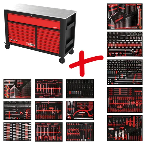 KS-Tools Werkzeugwagen PERFORMANCEplus 950-teilig, rot (2 von 3)