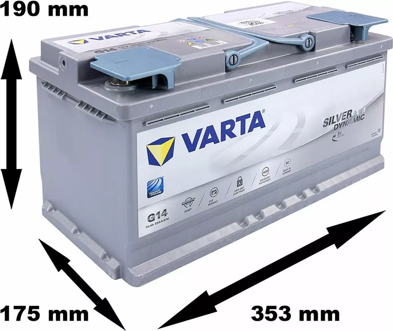 VARTA A5 Silver Dynamic AGM Start-Stop Plus Autobatterie 12V 95Ah xEV (2 von 7)