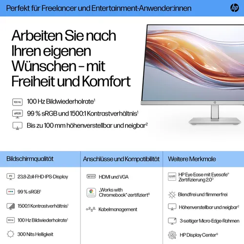 HP 524sh 23,8-Zoll FHD Monitor (12 von 14)