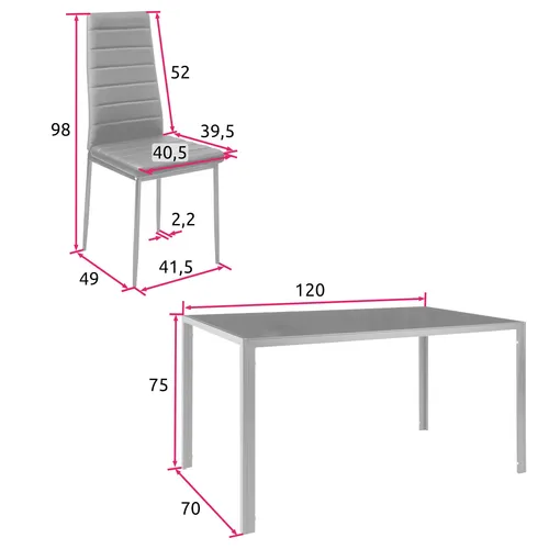 tectake® 5-teiliges Esszimmergruppe mit Kunstlederbezug (12 von 12)