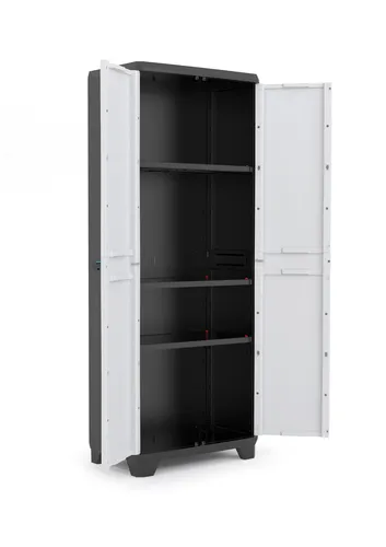 Keter Linear Kunststoffschrank, hoch, hellgrau/schwarz/blau (3 von 5)