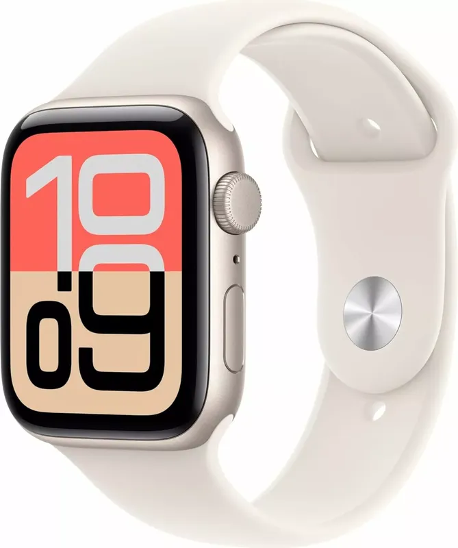 Apple Watch SE (2025) 40 mm Polarstern Sportarmband S/M (3 von 9)