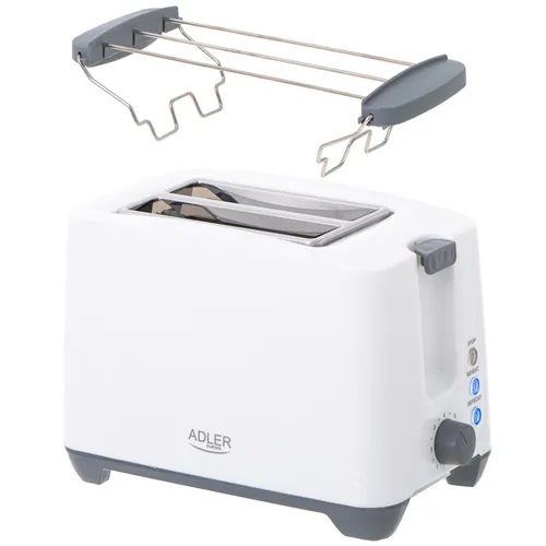 Adler AD 3216 Toaster in Weiß, mit Brötchenaufsatz, Auftaufunktion und Abschaltautomatik (3 von 12)