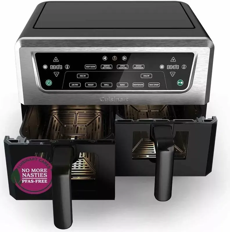 Cuisinart XXL Zweizonen-Heißluftfritteuse| PFAS Frei | Chemiekalien frei,| Braten, Grillen, Backen, Dehydrieren und Warmhalten | 2 kammern| 2 x 5.2L (3 von 11)