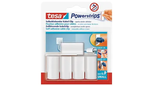 Tesa Kabelhalter 58035, Kabelbefestigung, selbstklebend, weiß, 5 Stück (3 von 10)