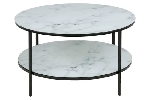 Couchtisch rund Bergeggi, weiß, Marmor-Optik (3 von 8)
