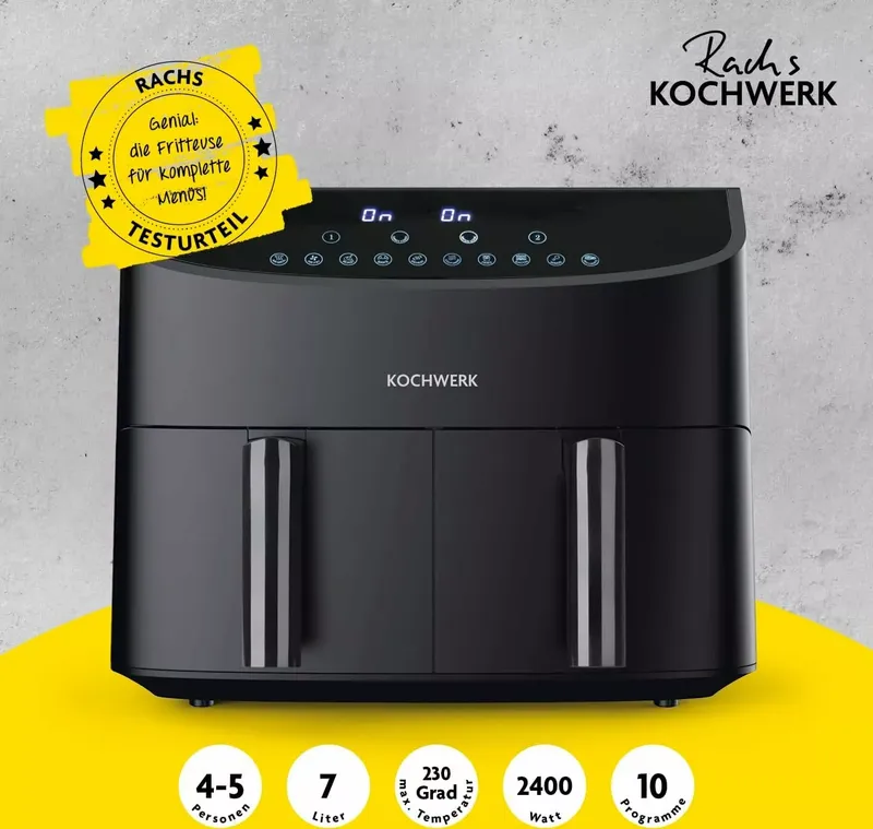 Rachs KOCHWERK Heißluftfritteuse Doppelkammer 7L (3 von 7)