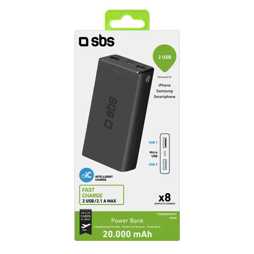 SBS Powerbank 20.000 mAh Schwarz (3 von 3)
