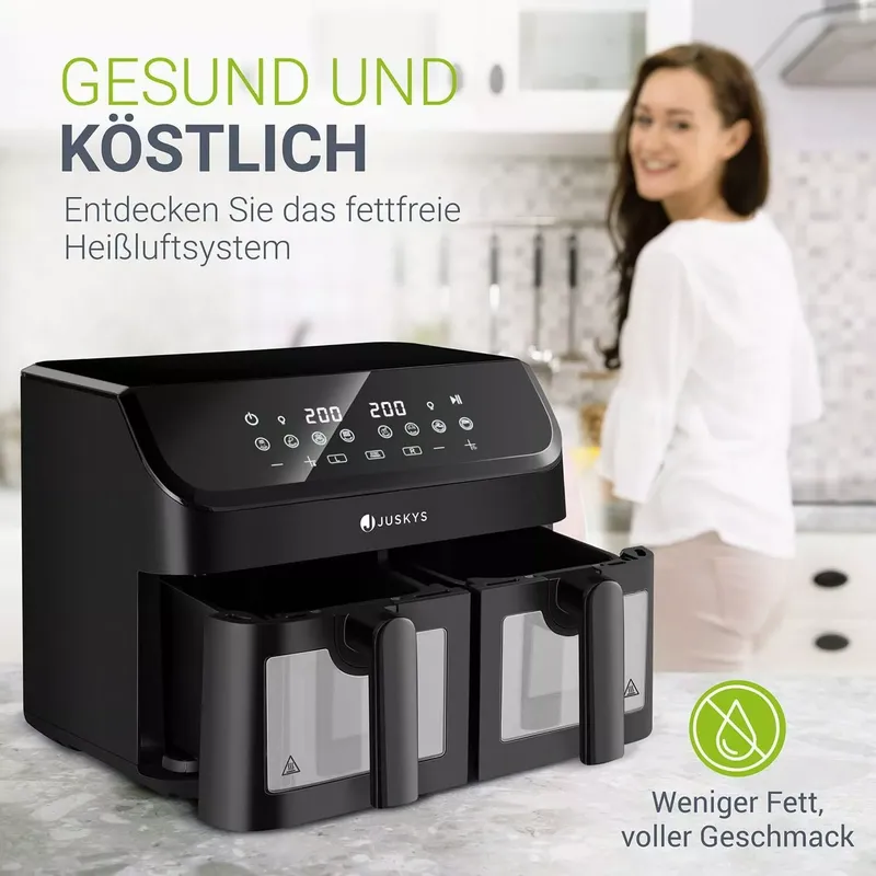 Juskys Heißluftfritteuse 9 L Doppelkammer (3 von 7)