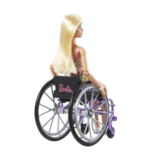 Barbie Fashionista-Puppe mit Rollstuhl und Regenbogen-Jumpsuit (3 von 7)