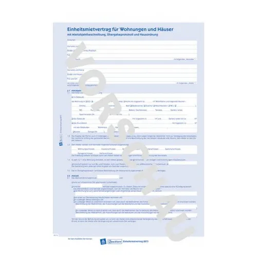 Einheitsmietvertrag für Wohnungen und Häuser, DIN A4, 2873 (4 von 8)