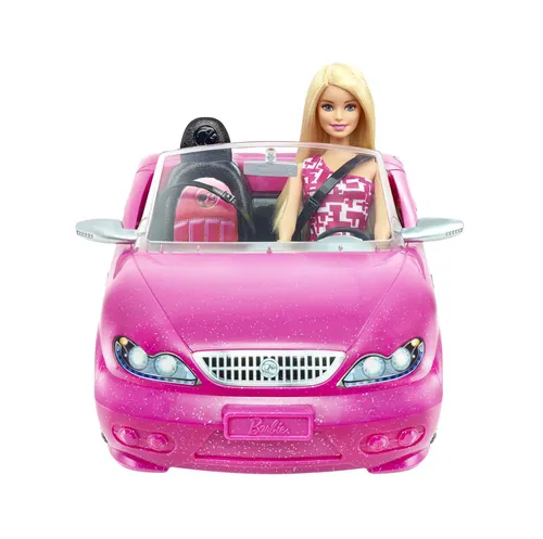 Barbie Puppe und Cabrio in rosa mit Glitzer (4 von 7)