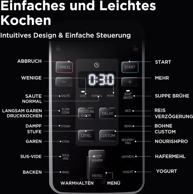 Midea Elektrischer Schnellkochtopf 9-in-1, 8L Multikocher (4 von 10)