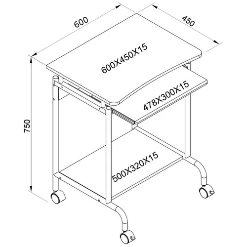Techly ICA-TB S005 Tischcomputer Schreibtisch Buche (4 von 6)