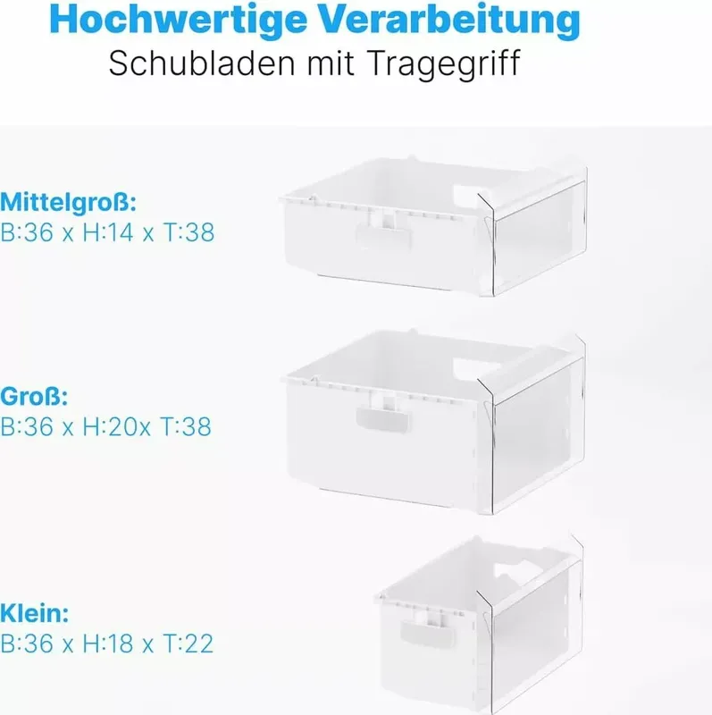 Bomann GS 7253 Stand Gefrierschrank – 87 L, 3 Schubladen, Edelstahloptik (4 von 7)