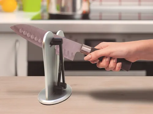 Industex Best Direct Insta Sharp, Messerschärfer, X Cross Technologie, ultraharter Wolfram Stahl, schleift, poliert und schärft, silber (4 von 6)