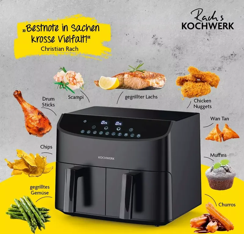 Rachs KOCHWERK Heißluftfritteuse Doppelkammer 7L (4 von 7)