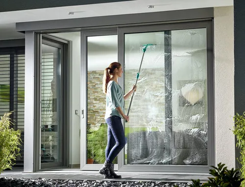 Leifheit Fensterabzieher Window Slider XL für Glas, mit Gummilippe und Aluminiumschiene, Breite 40 cm (4 von 9)