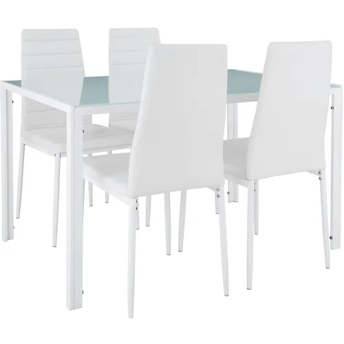 tectake® 5-teiliges Esszimmergruppe mit Kunstlederbezug (4 von 12)