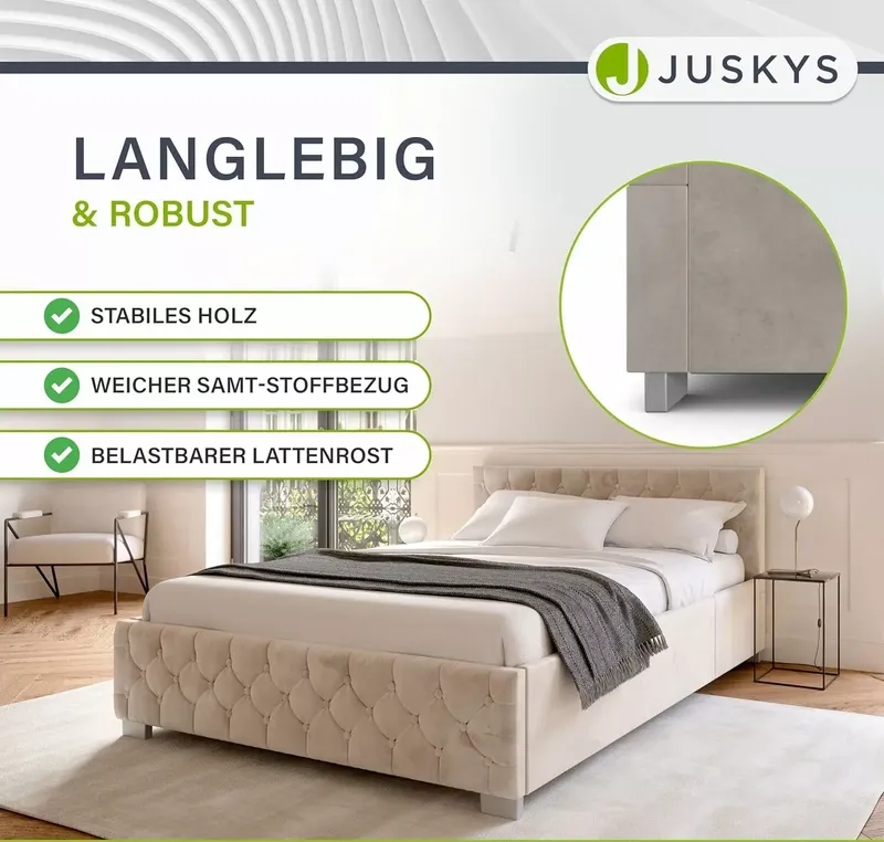 Juskys Polsterbett Nizza 140x200 cm (5 von 5)