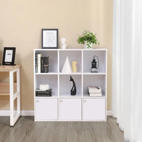 Vasagle Bücherregal LBC33WT, weiß, 9 Fächer mit Türen (5 von 8)