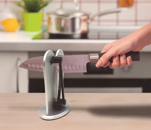 Industex Best Direct Insta Sharp, Messerschärfer, X Cross Technologie, ultraharter Wolfram Stahl, schleift, poliert und schärft, silber (5 von 6)