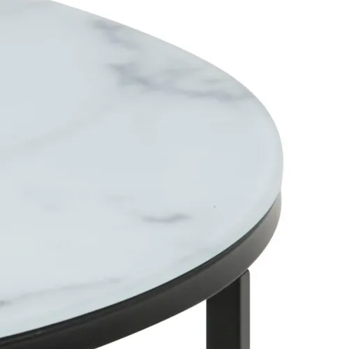 Couchtisch rund Bergeggi, weiß, Marmor-Optik (5 von 8)