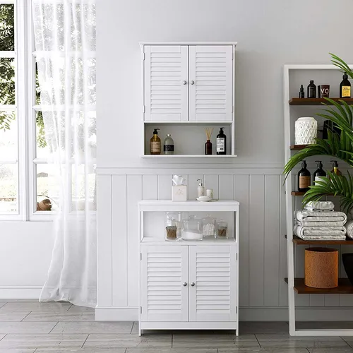 VASAGLE Badezimmerschrank mit Lamellentüren (5 von 9)