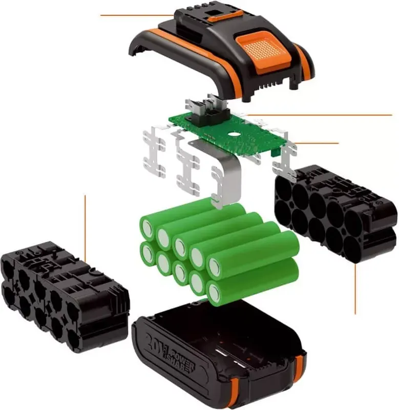 Worx 3,8Ah 20V MAX Akku WA3553 WA3556 WA3551 WA3639 (6 von 7)