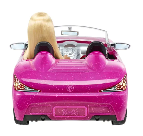 Barbie Puppe und Cabrio in rosa mit Glitzer (6 von 7)
