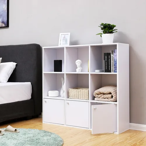Vasagle Bücherregal LBC33WT, weiß, 9 Fächer mit Türen (6 von 8)