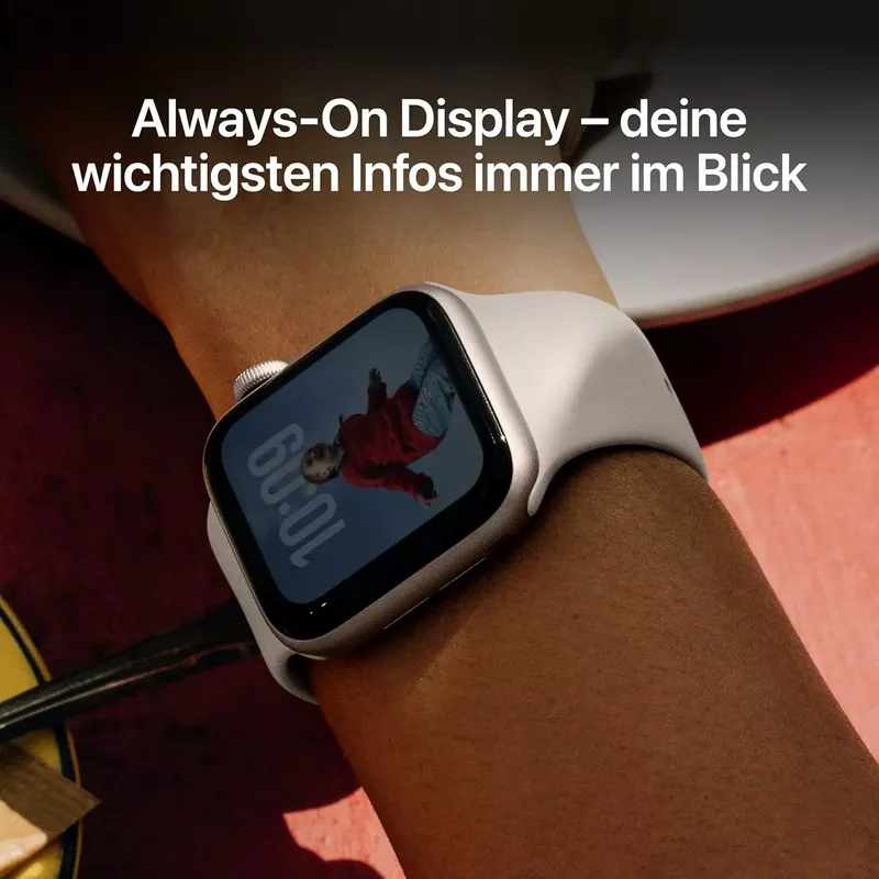 Apple Watch SE (2025) 40 mm Polarstern Sportarmband S/M (6 von 9)