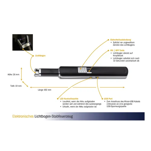 TFA Lichtbogenfeuerzeug schwarz, silber (6 von 6)