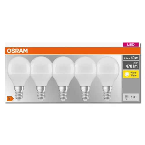 Osram LED BASE 5er-Pack E14 5W 470Lm Warmweiß (6 von 6)