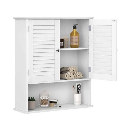 VASAGLE Badezimmerschrank mit Lamellentüren (6 von 9)