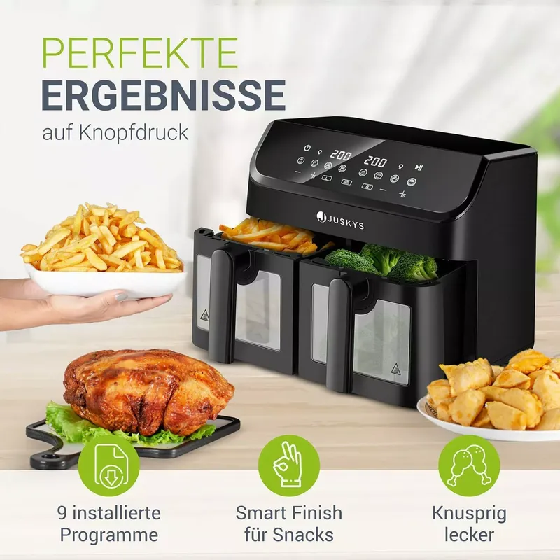Juskys Heißluftfritteuse 9 L Doppelkammer (6 von 7)