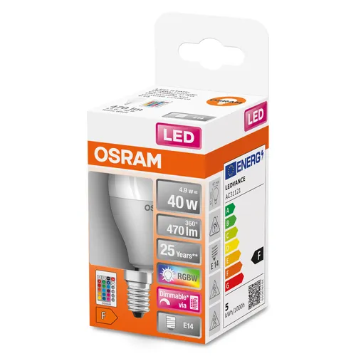 OSRAM E14 LED Leuchtmittel mit Fernbedienung RGBW dimmbar 4,9W (7 von 7)