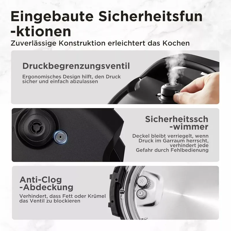 Midea Elektrischer Schnellkochtopf 9-in-1, 8L Multikocher (7 von 10)