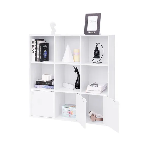 Vasagle Bücherregal LBC33WT, weiß, 9 Fächer mit Türen (7 von 8)