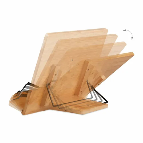 Relaxdays Leseständer, Bambus, 4 Neigungswinkel, klappbar, Buchablage H x B: 19 x 28 cm, für Bücher & Tablets, Natur (7 von 8)
