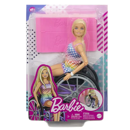 Barbie Fashionista-Puppe mit Rollstuhl und Regenbogen-Jumpsuit (7 von 7)