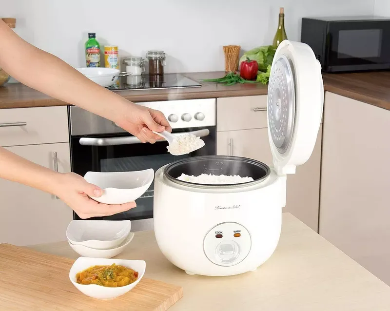 Reiskocher mit Warmhalte-Funktion & Dampfgar-Einsatz, 1,2 Liter, 500 W (8 von 8)