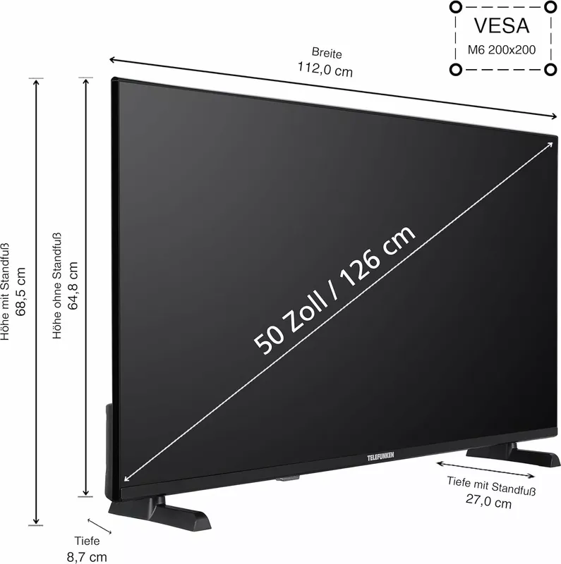 Telefunken QLED Fernseher 50 Zoll Smart TV VIDAA QU50VP750S (8 von 10)